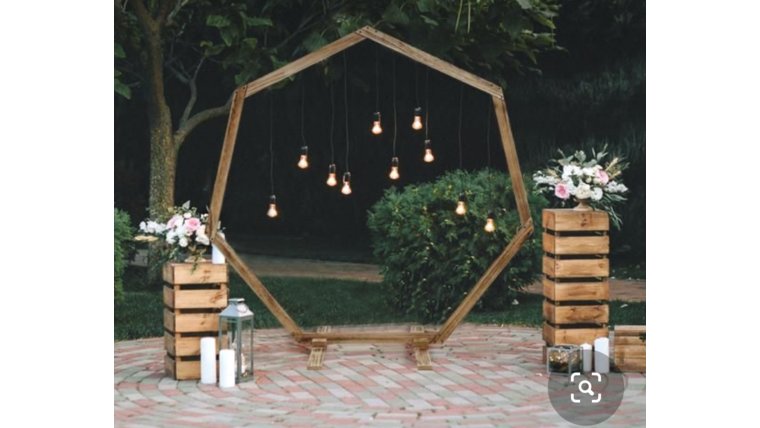 Wooden Hexagon Arch Arches rental for events in Atlanta