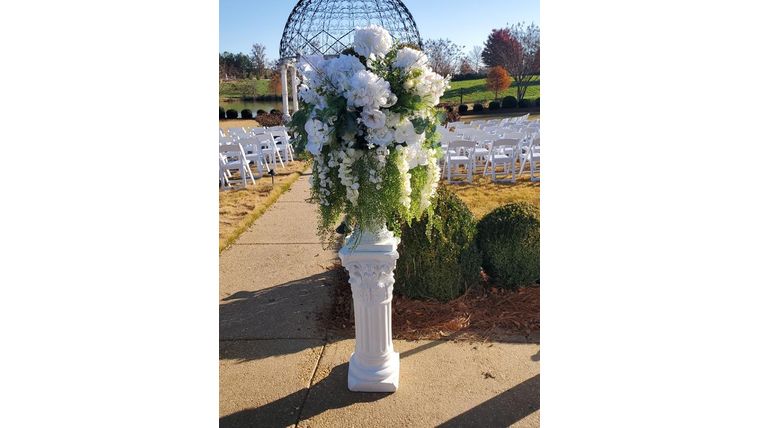 Short White Column (Flower Arrangement Priced Seperately) Architecture &amp; Structures rental for events in Atlanta