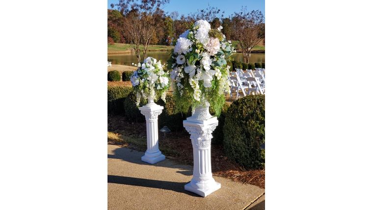 Tall White Column (Flower Arrangement priced Separately) Architecture &amp; Structures rental for events in Atlanta