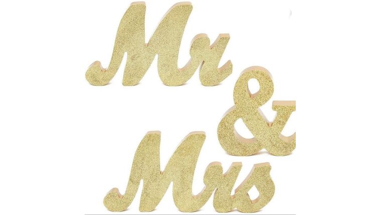 Mr. &amp; Mrs. Sign- Gold Art rental for events in Atlanta