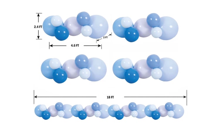 Balloon Garlands- Blue Reusable 18' Balloons rental for events in Atlanta