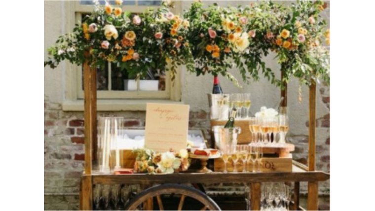 Wood Cart Station Bar Carts rental for events in Atlanta