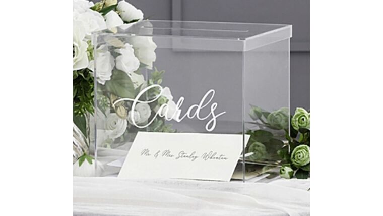 Acrylic Card Box Basket &amp; Bins rental for events in Atlanta