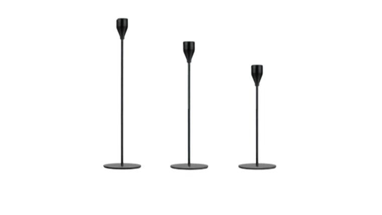 Black Candle Stick Medium Candle Holders rental for events in Atlanta