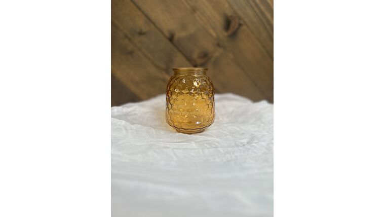 Bud Vase- Amber Honeycomb Small Candle Holders rental for events in Atlanta