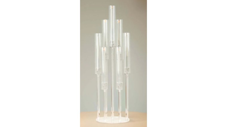 Candle Holder- 7 Arm Clear Acrylic Cluster Round Pillar Candle Stick Stand Candle Holders rental for events in Atlanta