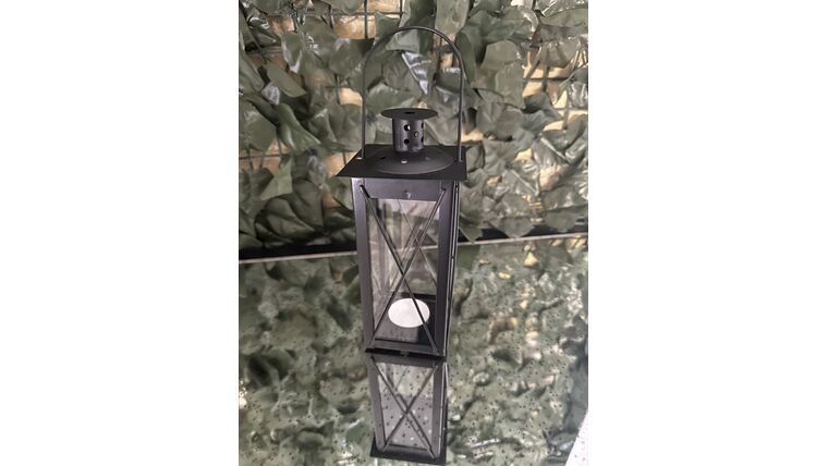 Candle Holder- Black Lantern Medium 7.5” Candle Holders rental for events in Atlanta