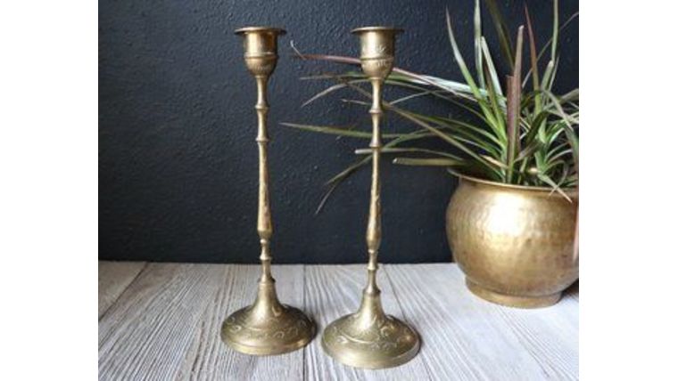 Candle Holder- Brass Taper Candle Various sizes/styles Candle Holders rental for events in Atlanta