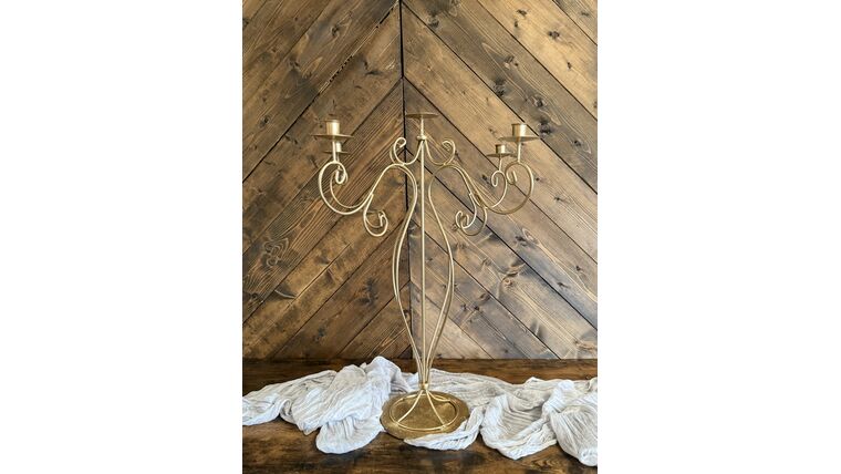 Candle Holder- Gold Candelabra Candle Holders rental for events in Atlanta