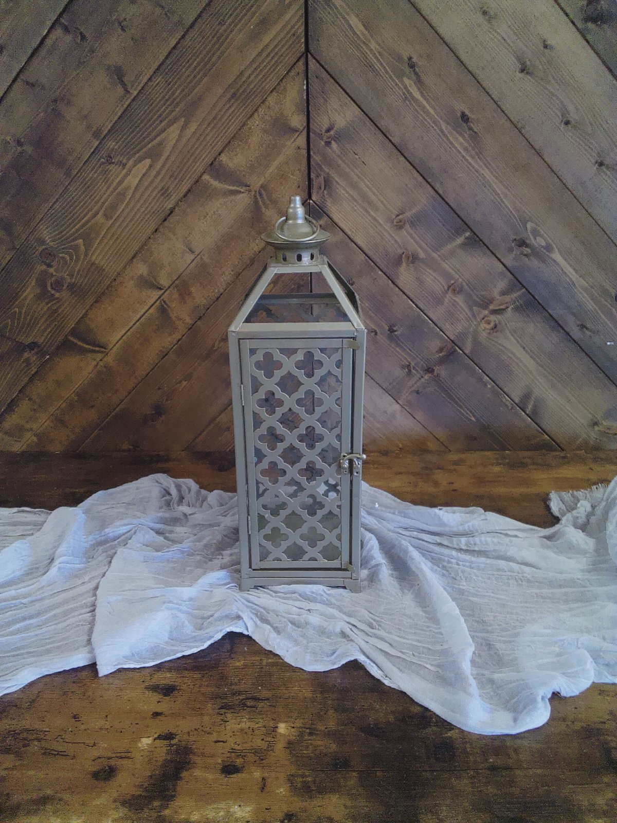 Candle Holder- Lantern Medium Gold  Candle Holders rental for events in Atlanta