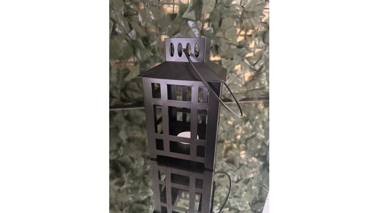 Candle Holder- Lantern Small Black Cross Pattern Candle Holders rental for events in Atlanta