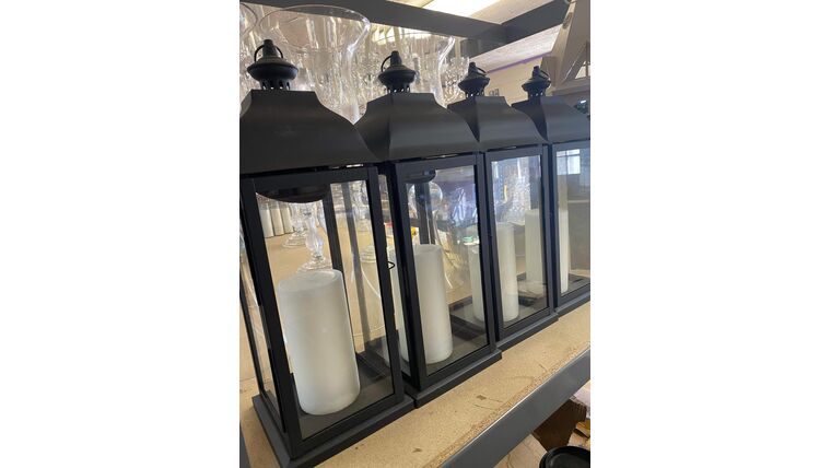 Candle Holder- Large Black Lantern Candle Holders rental for events in Atlanta