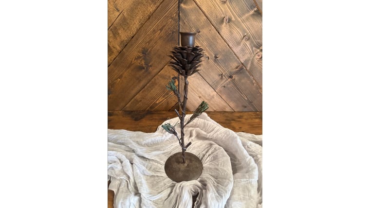 Candle Holder- Pinecone Brass Candle Holders rental for events in Atlanta