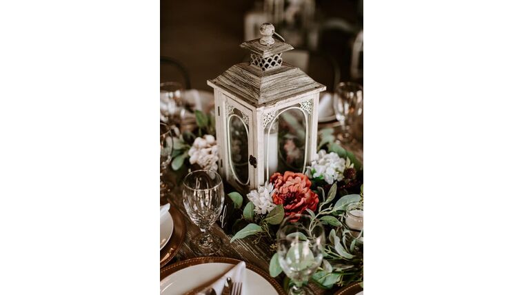 Decor- Lantern White/Grey Candle Holders rental for events in Atlanta