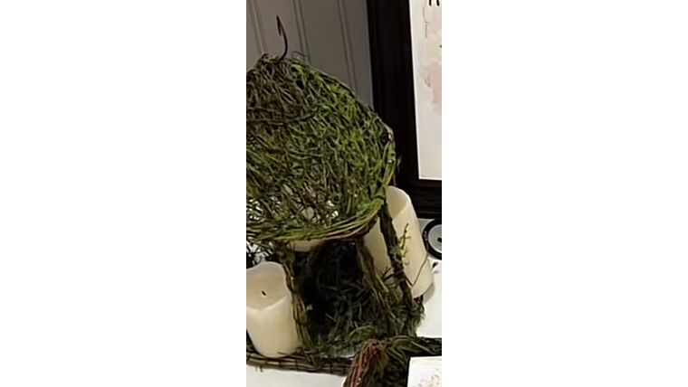 Decor- Lantern Wood and Moss Candle Holders rental for events in Atlanta