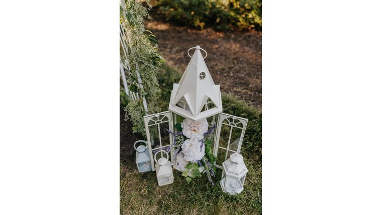 Medium Lantern White Candle Holders rental for events in Atlanta