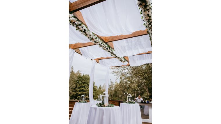 Ceiling Draping Total Coverage per sqft at Three Birches Ceiling Treatment rental for events in Atlanta