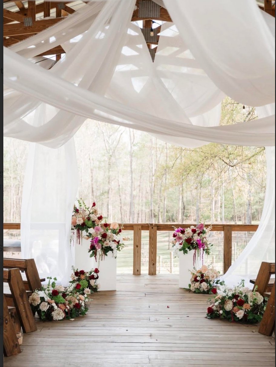 Draping- Koury Farms Ceremony Draping Ceiling Treatment rental for events in Atlanta