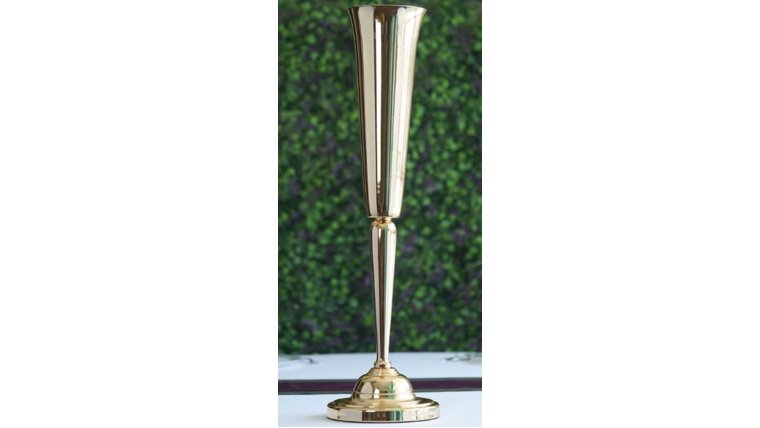 Tall Gold Hourglass Vase Centerpieces rental for events in Atlanta