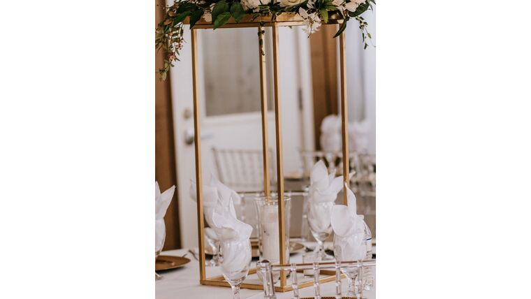 Tall Gold Stand Centerpieces rental for events in Atlanta