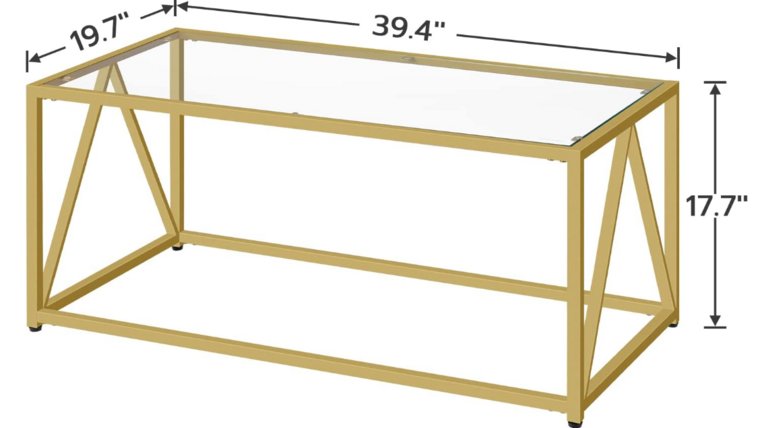 Table- Coffee Modern Gold &amp; Glass Coffee Tables rental for events in Atlanta
