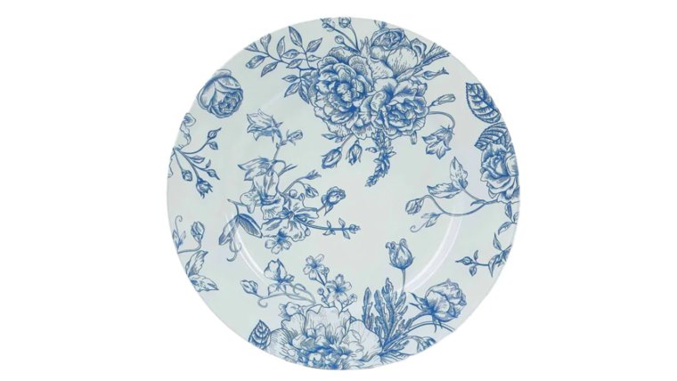 Charger- Blue French Toile Acrylic (Rented in sets of 10) Dinnerware rental for events in Atlanta