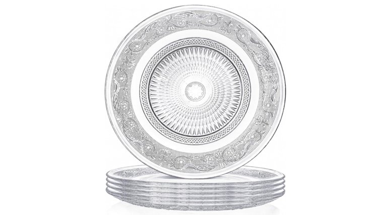 Dinner Plate- Decorative Glass Pressed Dinnerware rental for events in Atlanta