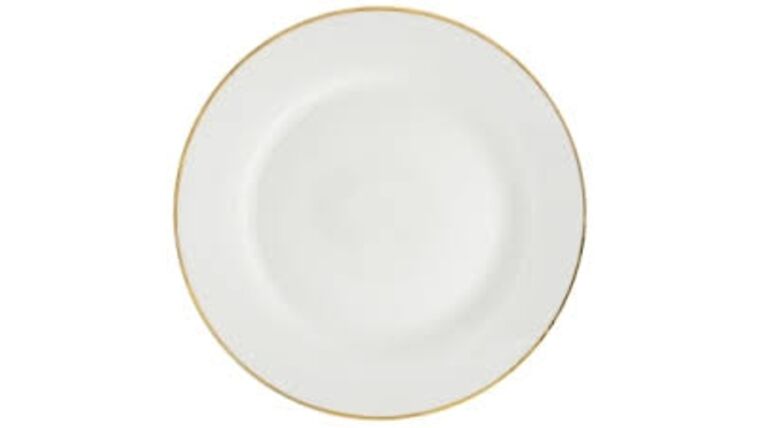 Dinner Plate White with Gold Rim (rented in Sets of 25) Dinnerware rental for events in Atlanta