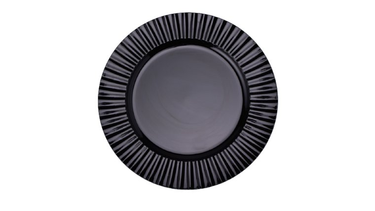 Round Fluted Edge Black Charger Plate Dinnerware rental for events in Atlanta