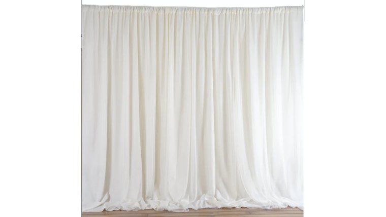 Ivory Double Layer Polyester Chiffon Backdrop/wall petition Drape rental for events in Atlanta