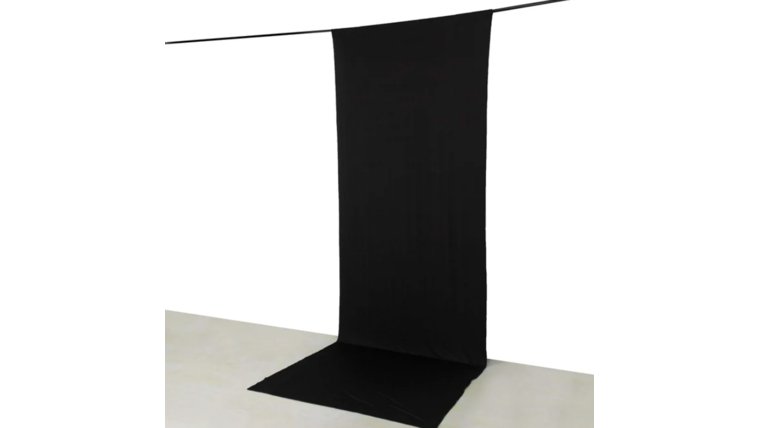 Pipe and Drape Draping Spandex Black (12’ H X 5’ W) Drape rental for events in Atlanta