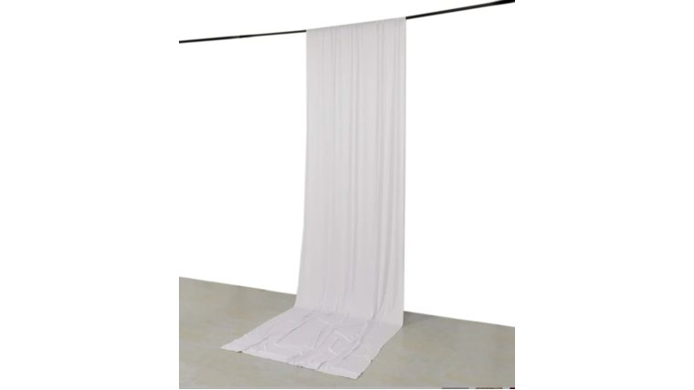 Pipe and Drape Draping Spandex White (12’ H X 5’ W) Drape rental for events in Atlanta