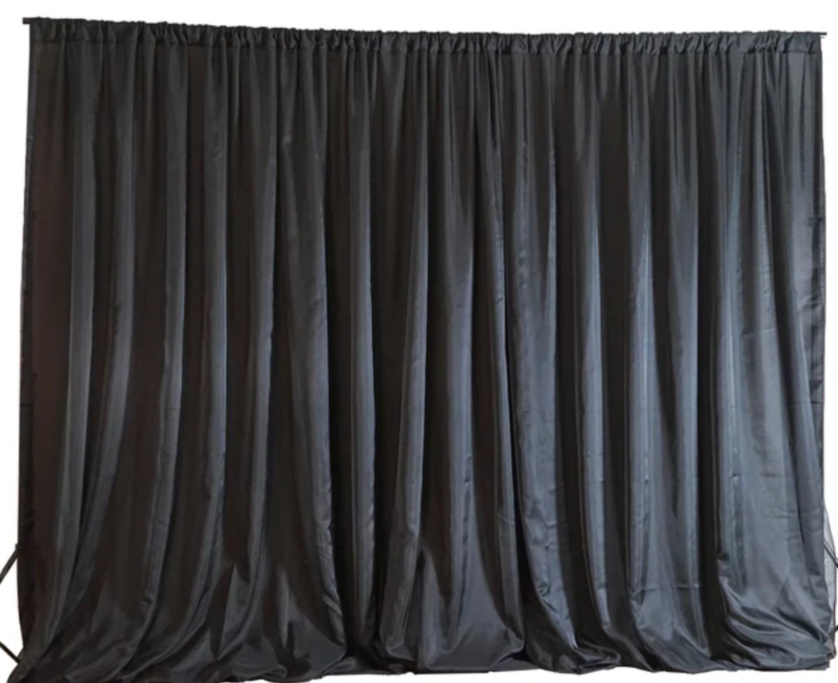 Pipe and Drape Draping Black (10’ H X 10’ W) Drape rental for events in Atlanta