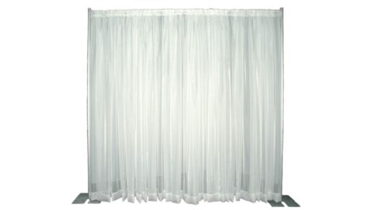 Pipe and Drape White (Sheer) (8’H X 10’W) Drape rental for events in Atlanta