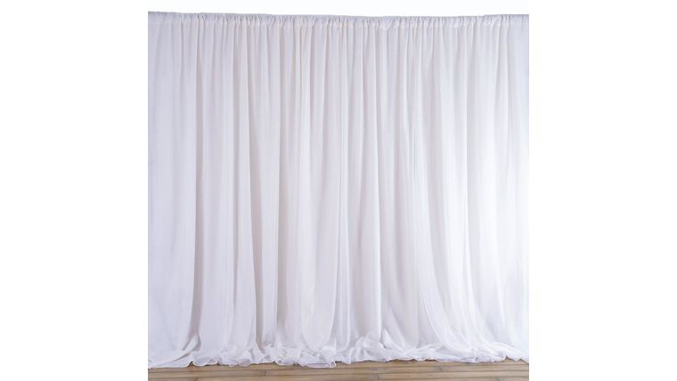 White Double Layer Polyester Chiffon Backdrop/wall petition Drape rental for events in Atlanta