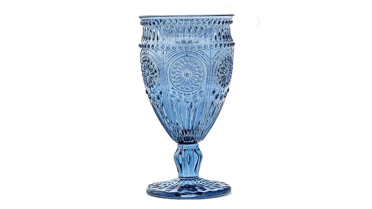 Blue Color Water Goblet Drinkware rental for events in Atlanta