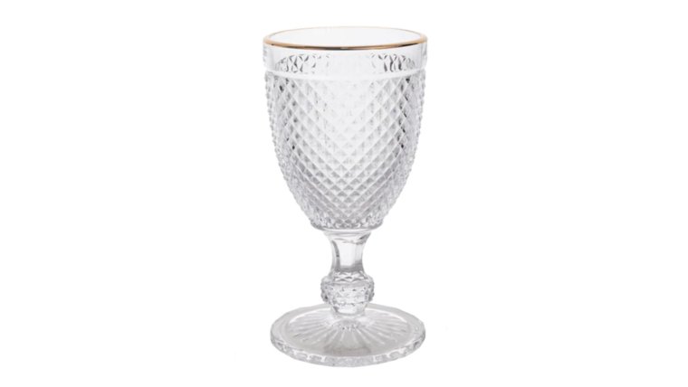Drinking Goblet w/ Gold Rim (Rented in set of 25) Drinkware rental for events in Atlanta