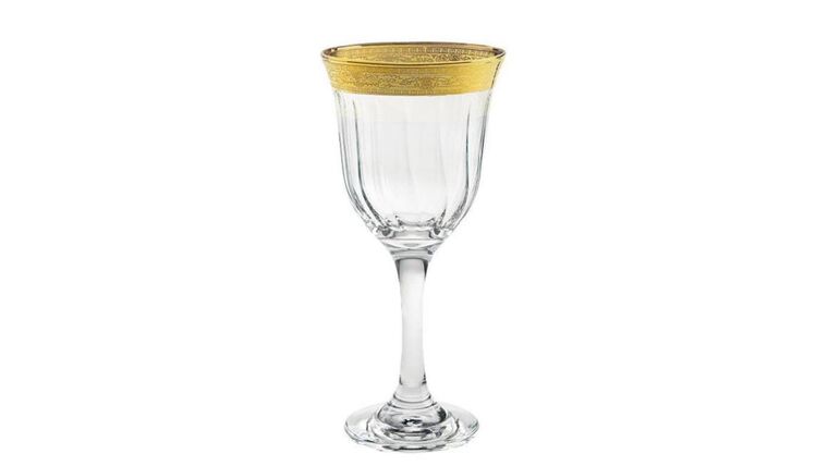 Drinking Glass with Gold Design Rim (Rented in set of 25) Drinkware rental for events in Atlanta