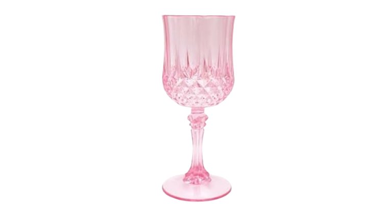 Pink Color Water Goblet Plastic (Rented in sets of 25) Drinkware rental for events in Atlanta
