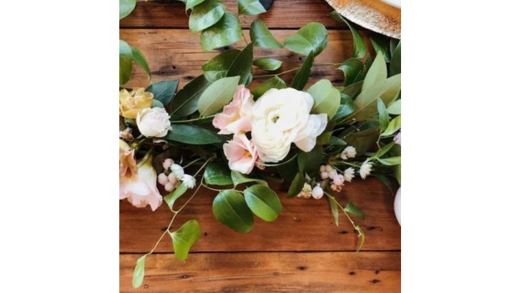 Garland- Light Greenery with Pops of Florals (Priced by the foot) Garlands rental for events in Atlanta