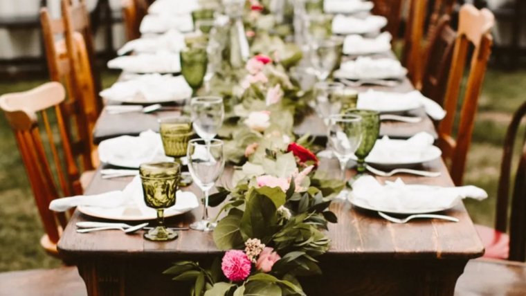 Garland- Lush Greenery with Pops of Florals (Priced by the foot) Garlands rental for events in Atlanta