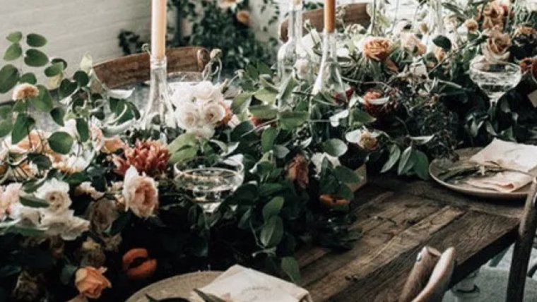 Garland- Very Thick Greenery with Dimensional Florals (Priced by the foot) Garlands rental for events in Atlanta
