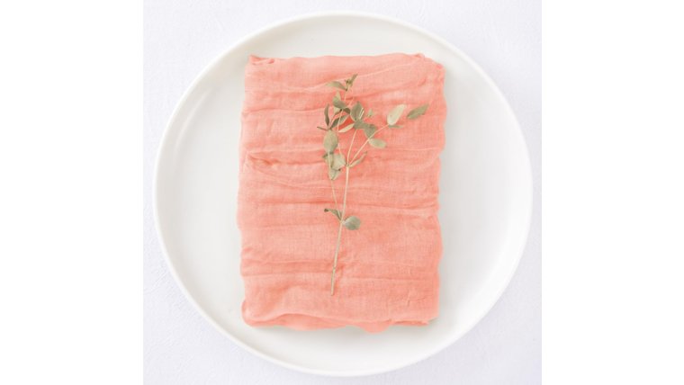 Linen Napkin- Cheesecloth Coral Napkins rental for events in Atlanta