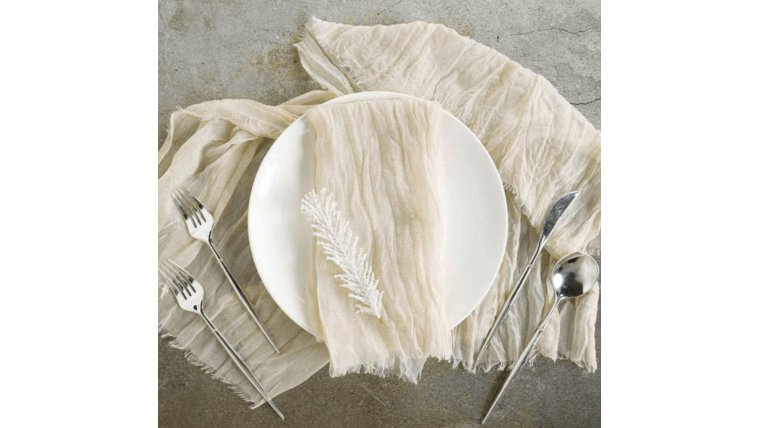 Linen Napkin- Cheesecloth Cream Napkins rental for events in Atlanta