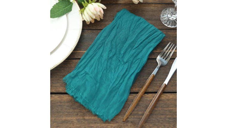 Linen Napkin- Cheesecloth Teal Napkins rental for events in Atlanta