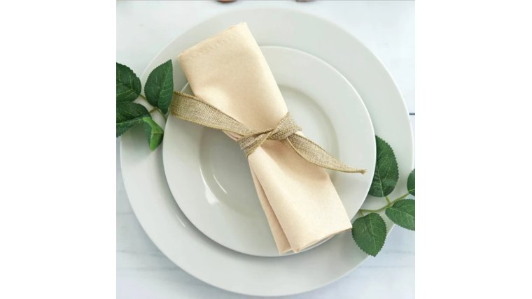 Linen Napkin- Polyester Beige/Cream Napkins rental for events in Atlanta