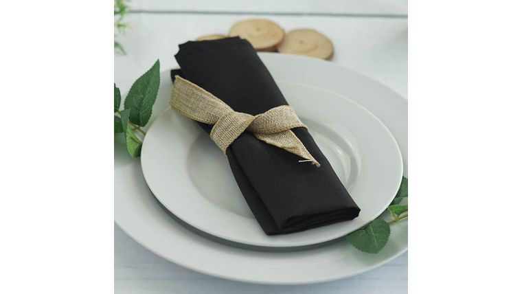 Linen Napkin- Polyester Black Napkins rental for events in Atlanta