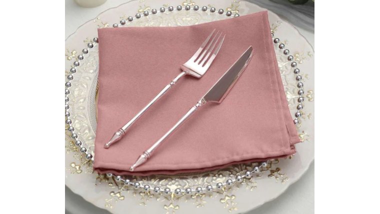 Linen Napkin- Polyester Dusty Rose Napkins rental for events in Atlanta