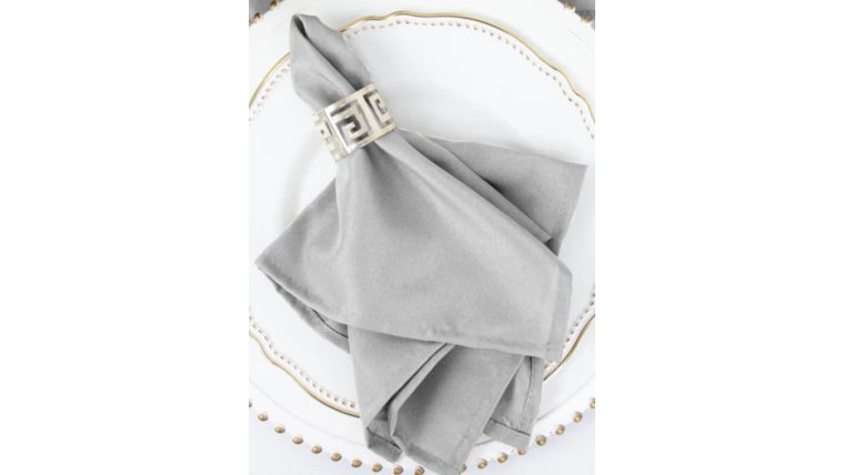 Linen Napkin- Polyester silver/Grey Napkins rental for events in Atlanta
