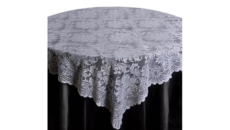 Overlay- White Lace 72" X 72" Overlays rental for events in Atlanta
